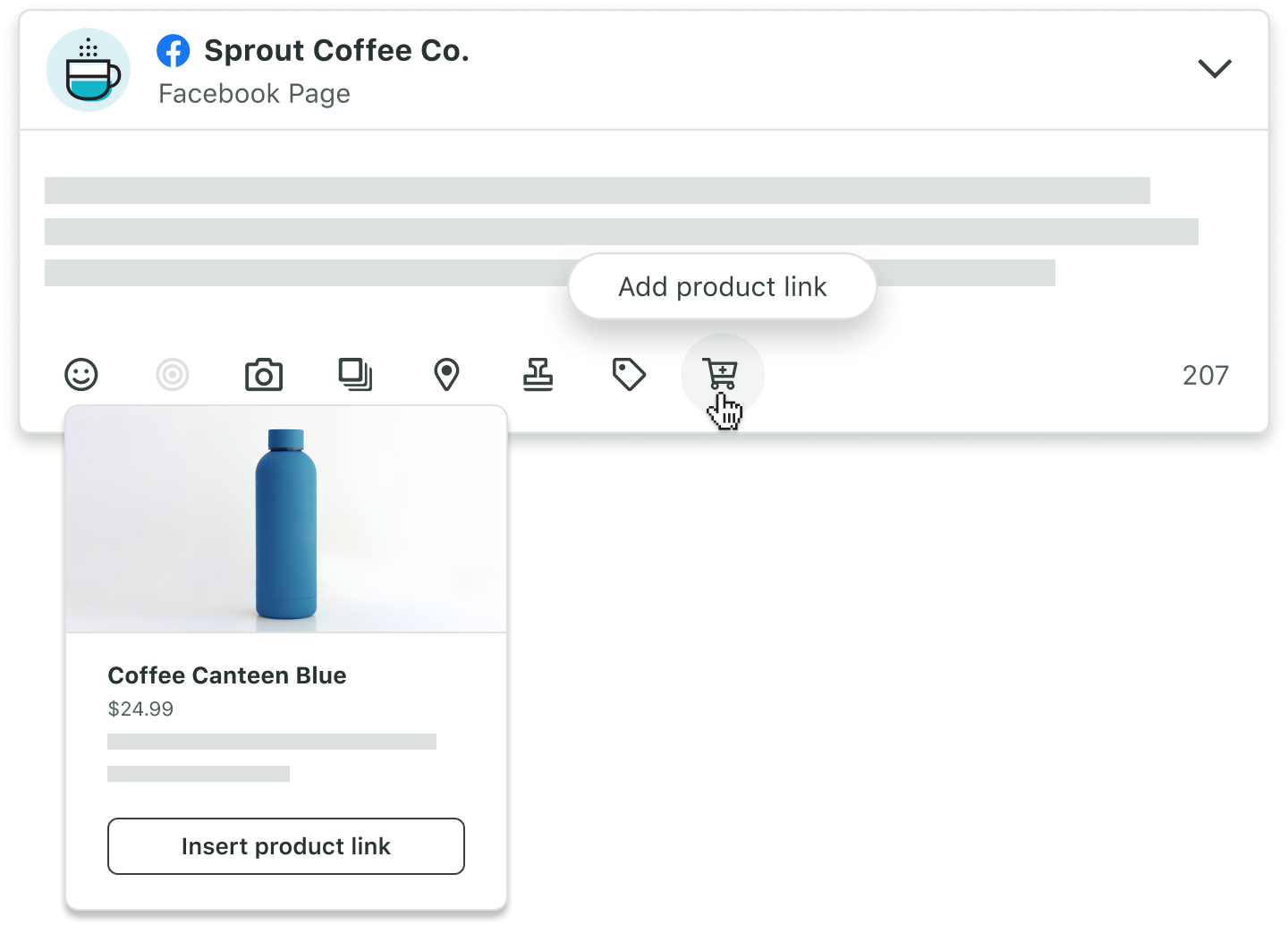 Insert a product into your message