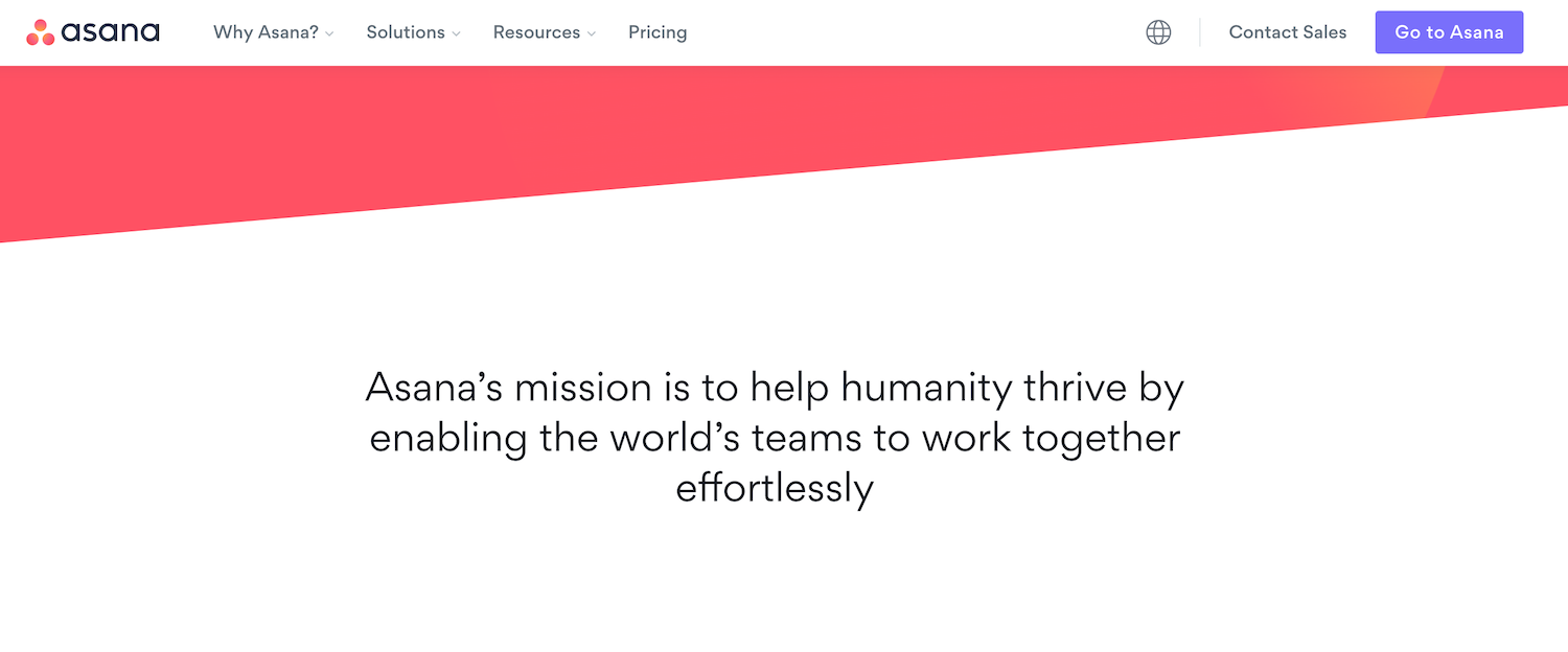 Asana brand mission statement