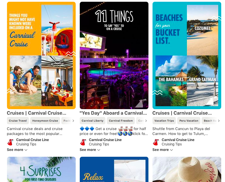 carnival cruising tips pinterest board