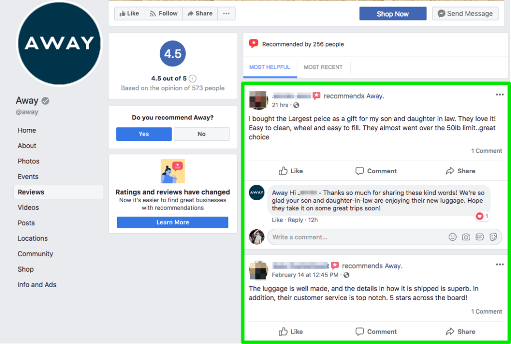 example of listening for recurring keywords in FB messages